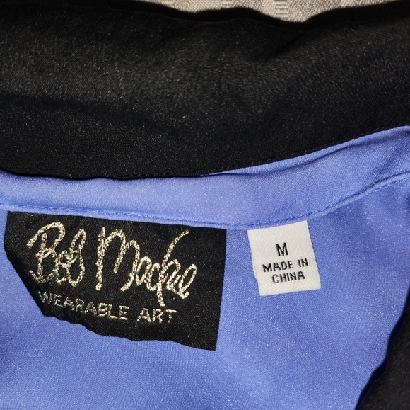 Bob Mackie Wearable Art 100% Silk Long Sleeve Blouse - Picture 3 of 8